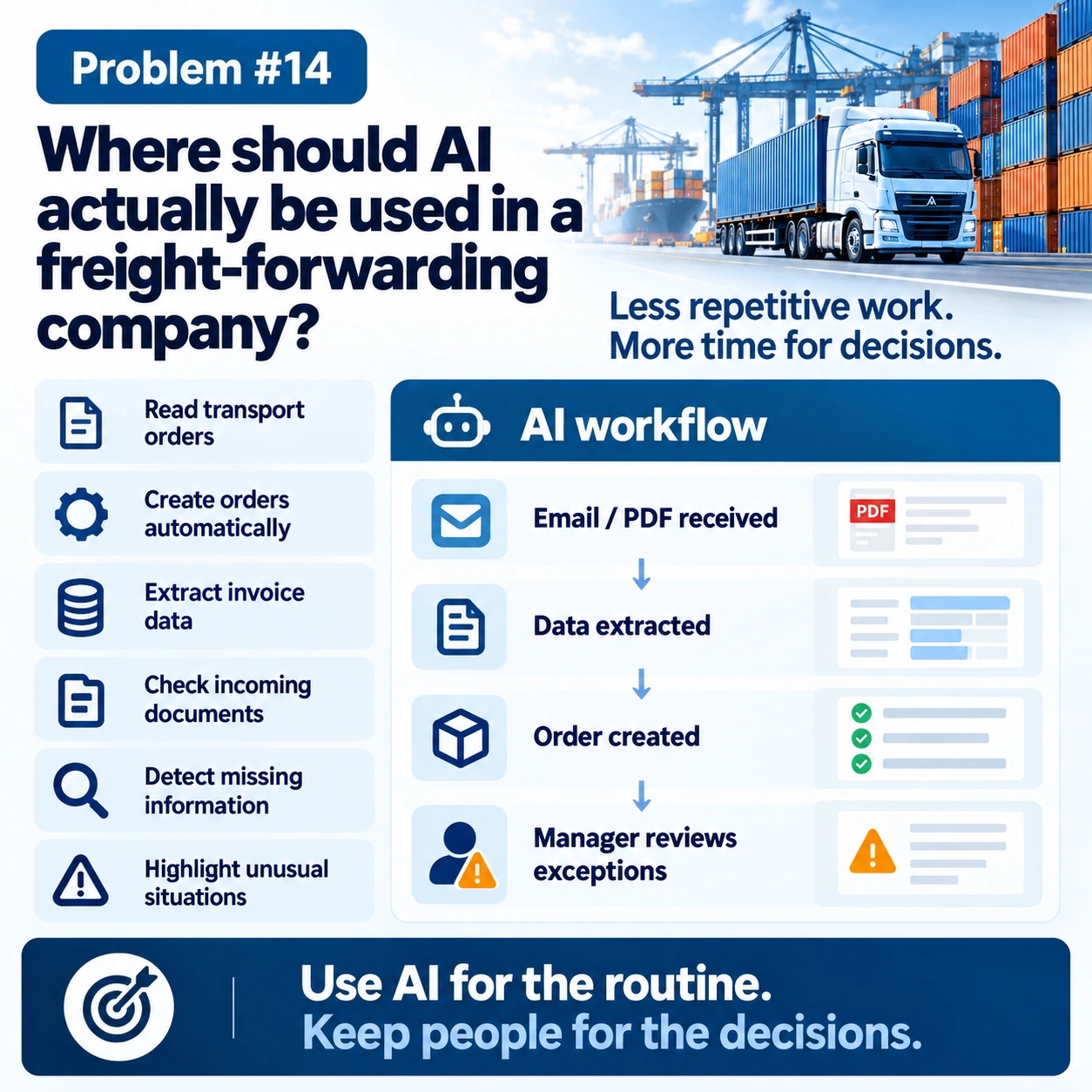 Use AI for the Routine. Keep People for Decisions.